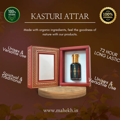 The Original Kasturi Attar | Long-Lasting & Exotic Musk | Pack of 2 | 15ML + 15ML