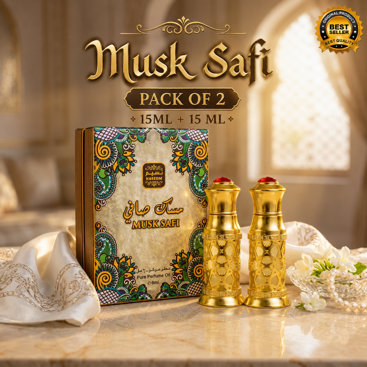 Musk Safi Premium Long Lasting Attar 15ML + 15ML [Pack of 2 | Ramzan Offer]