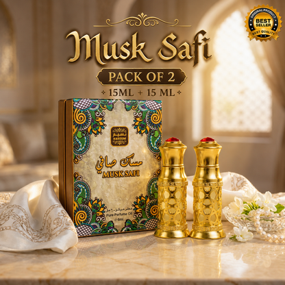 Musk Safi Premium Long Lasting Attar 15ML + 15ML [Pack of 2 | Ramzan Offer]