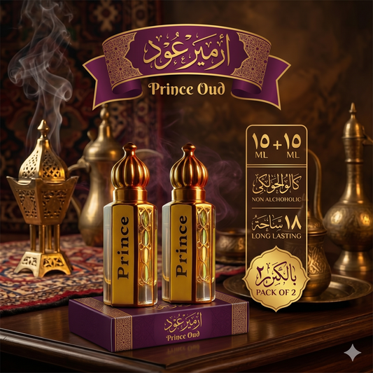 Prince Oud Luxury Attar 15 ML + 15 ML [Pack of 2 | Summer Sale